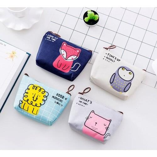 Cute Change Coin Storage Bag Korean Animal Coin Key Storage Bag Cartoon Student Wallet Popular Small Mini Bag