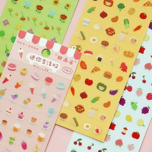 Mini Life Series Food Dessert Bullet Journal Sticker Scrapbook Decoration PVC Stationery DIY Stickers School Office Supply