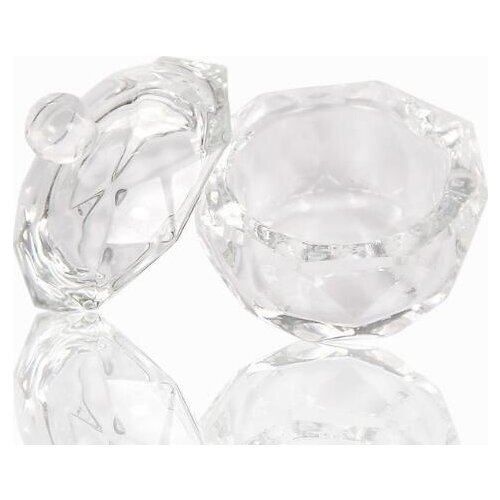 Fashion Hot Nail Art Acrylic Crystal Glass Dappen Dish Bowl Cup with Cap Liquid Glitter Powder Caviar Nail Styling Tools