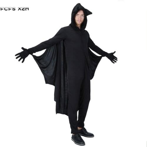 Men Halloween Bat Animal Costumes Adult Pajamas Vampire Cosplay Carnival Purim Parade Masquerade Nightclub Role Play Party Dress