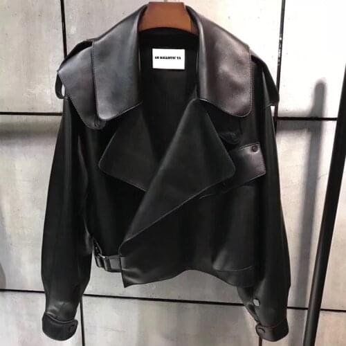 Genuine women fashion quality lady leather jacket