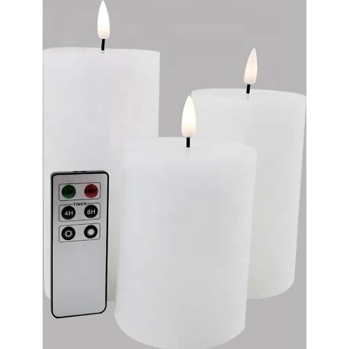 New Bullet Wick Pillar Remote Wax Lights Flameless LED Candle