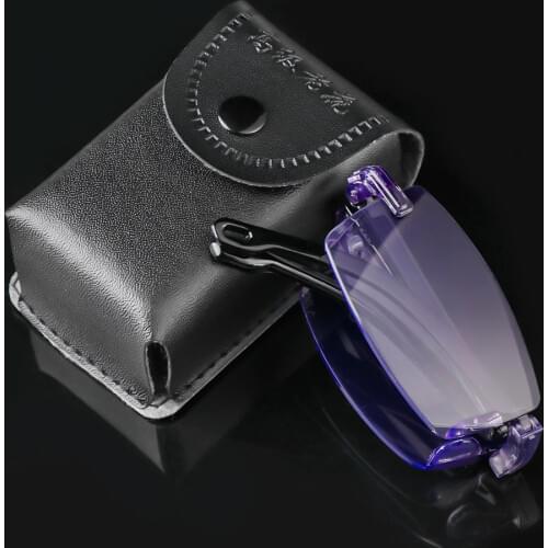 New Diamond-cut Portable Folding Reading Glasses Anti-UV Blue Rays Presbyopia Eyeglasses with Glasses Case Vision Care Unisex