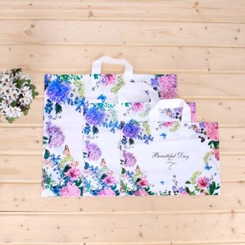 Floral Thick Plastic Shopping Bag Carry Bag Wedding Party Gift Packing Bag 3 Sizes Optional WB2179