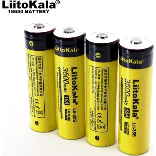 1-10PCS LiitoKala Lii-35S New 18650 battery 3.7V 3500mAh rechargeable lithium battery for LED flashlight+DIY pointed