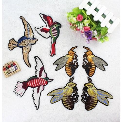 Birds bees Embroidery applique patch Sew On Patch vintage embroidered fashion Patch cloth decoration patch