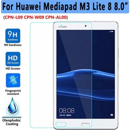 Tempered Glass For Huawei Mediapad M3 Lite 8 8.0 CPN-L09 CPN-W09 CPN-AL00 Screen Protective Film 8.0'' Tablet Screen Protector