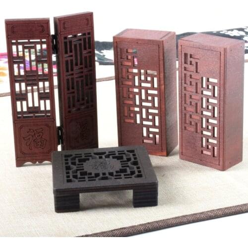 Family Toy Mother Garden Mini Screen Ornament Chinese Style Furniture Simulation Hollow Retro Table Gift for Baby Hollow Box