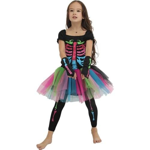Scary skeleton Halloween costume for kids witch animal princess girl children child scary clown costumes kid fancy dress Party