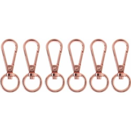 THINKTHENDO 6Pcs 48x1.6x1cm Swivel Clasp Spring Snap Hook Key Ring Chain Bag Hardware Accessories 7 Color