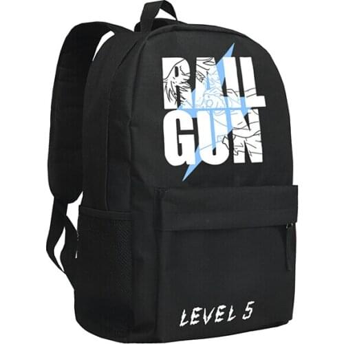 Toaru Kagaku no Railgun Backpack Misaka Mikoto RALL GUN Bag Luminous Cartoon Anime Oxford Unisex Schoolbag