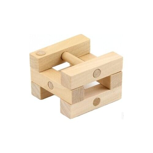 Three Dimension IQ Mind Brain Teaser Wooden Interlocking Puzzles Game for Kids and Adults