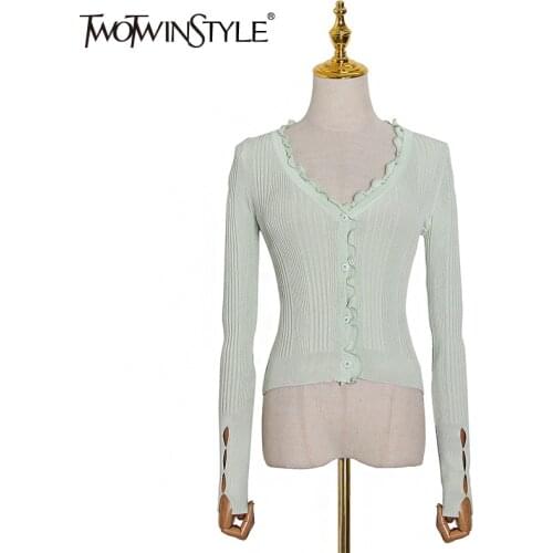 Женские длинные кардиганы TWOTWINSTYLE China At AliExpress