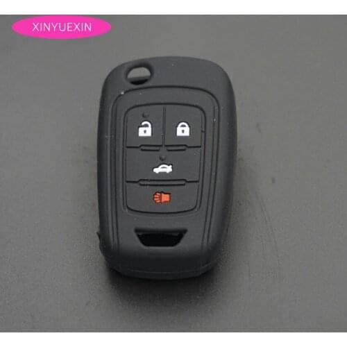 Xinyuexin Silicone Car Key Cover FOB Case for Chevrolet Camaro Cruze Equinox Malibu Sonic Spark Volt 4 Buttons Key Car-styling
