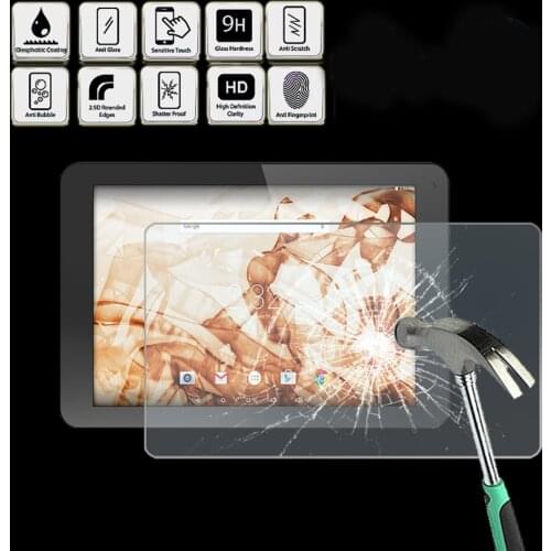 Tablet Tempered Glass Screen Protector Cover for HIPSTREET Phantom 2 10.1" - Screen Film Protector Guard Cover