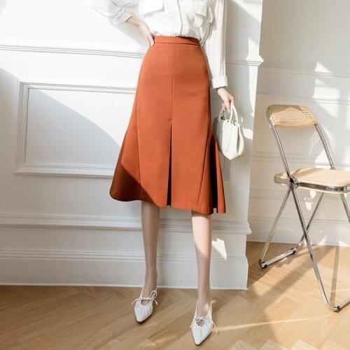 2021 Spring Summer New Irregular Suit Skirt Women Autumn High Waist Thin Cover Hip A-line Skirt Women