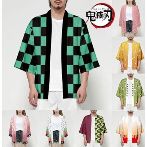 Demon Slayer Kimetsu No Yaiba 3D Printing T Shirt Women/Mens Summer Casual Streetwear Japanese Cardigan Kimono Haori Yukata