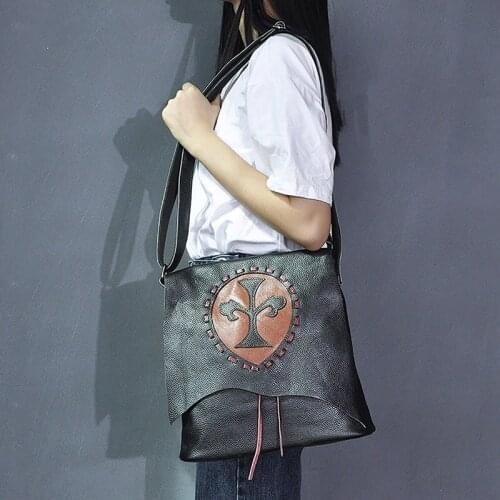 YourSeason 2021 Ladies Cow Leather Retro Bag Versatile Solid Color Womans Shoulder Crossbody Bags Large Capacity