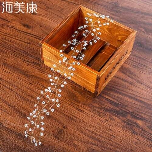 Haimeikang Beads Wedding Party Ladies Hair Accessories Handmade Bridal Tiara Hair Accessories