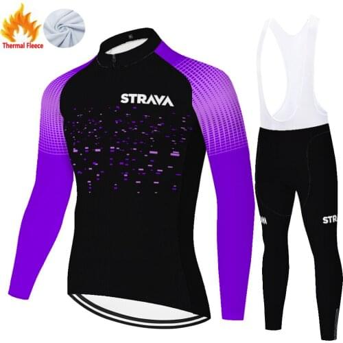 Strava Winter Thermal Fleece Fietskleding Malliot Hombre 2021 Wielren Kleding Heren Maillot Conjunto Ciclismo Masculino Cycling