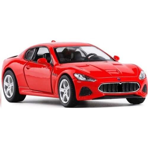 1:36 Scale GT Sports Car Diecast Car Model Toy With Pull Back Blue Red For Kids Birthday Gift Collection Free Shipping
