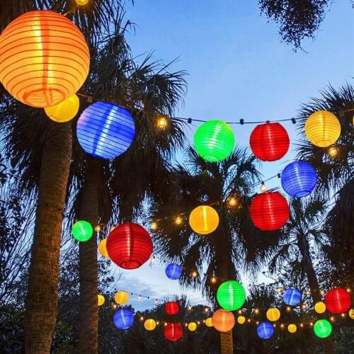 BEIAIDI Outdoor Solar Lantern String Light Waterproof 10/20/30pcs Party Halloween Christmas Lantern Ball Solar Hanging Garland
