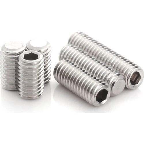 10pcs M5M6M8 304 Stainless Steel Hexagonal Flat End Fixing Screw Machine Meter Top Screw