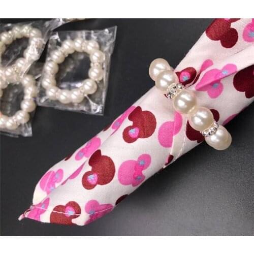100Pcs/Lot White Pearls Napkin Rings Wedding Napkin Buckle For Wedding Reception Party Table Decorations