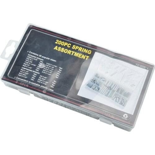 200Pcs/box Steel Spring Electrical Hardware Drum Extension Tension Springs Pressure Suit Metal Assortment Hardware Kit Assorted