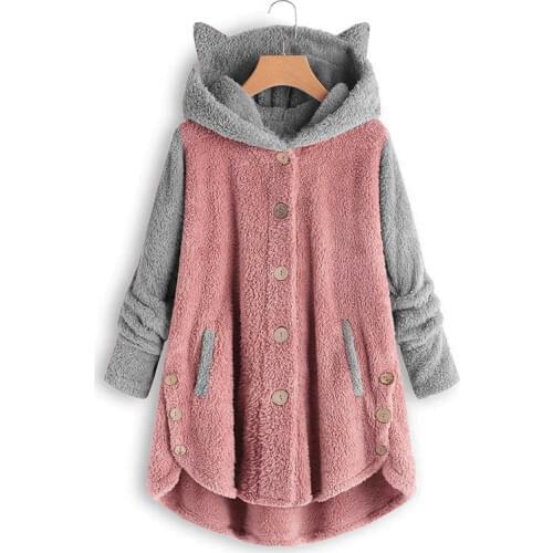2021 Women Faux Fur Coats Winter SplicingFashion Cardigan Long Outwear Female Luxury Hooded Long Sleeve Warm Thick Fluffy Jacket