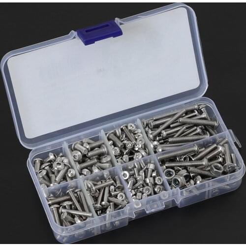 305pcs Stainless Steel M2.5 M3 M4 Hex Socket Screw Nut Set Cap/Button/Flat Head Screws for RC Monster Trucks Traxxas 1/10 Maxx