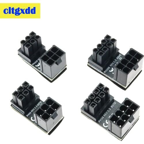 6pin 8pin Male 180 Degree Angled to 6pin 8Pin Female Power Adapter Port Connector plug socket for Desktops Graphics Card