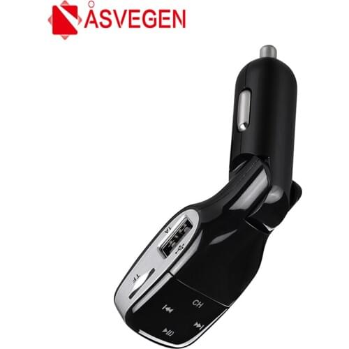 Asvegen Bluetooth Car Kit Speaker Bluetooth Phone Handsfree Radio MP3 Music Gear FM Modulator Transmitter 5V 2.1A USB Charger