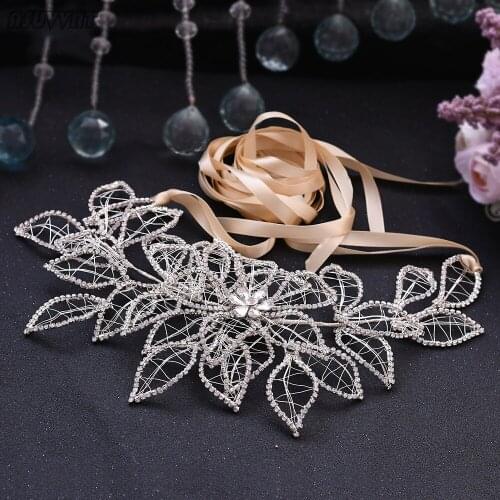 Noble Women Belt Rhinestone Belt For Bride Wedding Dress Flower Belt Crystal Waistband Accessories For Girl Party Night Dress