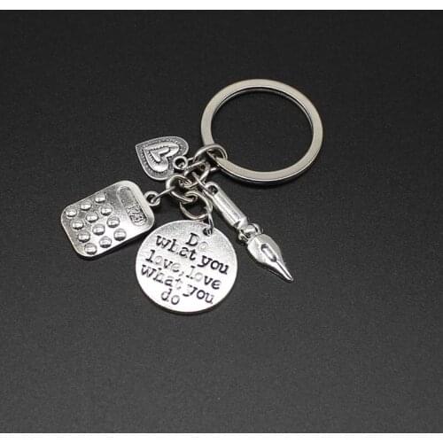 1 pen pen pendant computer key chain accounting secretary key chain gift to the authors office jewelry, do your favorite things