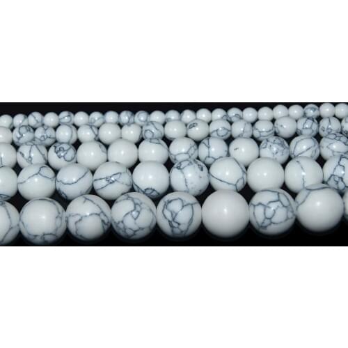 Wholesale Natural Stone White Synthesis Turquoises Beads 4 6 8 10 12 MM Pick Size For Jewelry Making DIY Bracelet Necklace