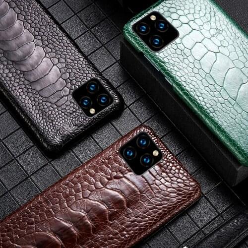 Genuine Ostrich Foot Leather phone case For Apple iPhone 11Pro 11 Pro MAX X XS Max XR 6 6s 8 7 Plus 5 5S SE 2020 Luxury Cover