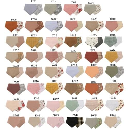 Newborn Double Side Floral Print Bibs Boys Girls Waterproof Cotton Linen Saliva Towel Bandana Scarf Baby Shower Gifts