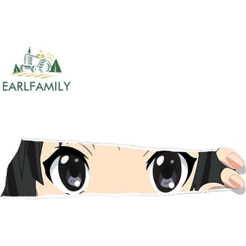 EARLFAMILY 13cm x 3.6cm Creative Car Sticker For Mio Anime Graffiti Decal Windows Refrigerator Waterproof Car Door Protector