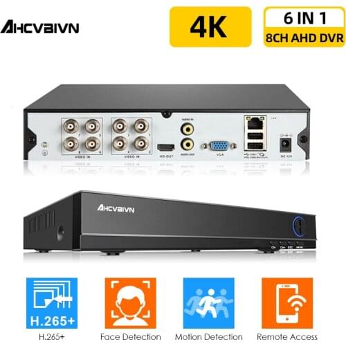 H.265 8MP 8CH CCTV DVR Recorder 4K 8 Channle 6 in 1 Hybrid AHD DVR NVR Security System XMEYE Digital Surveillance Video Recorder