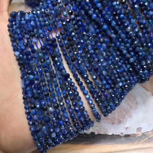 Kyanite round faceted 2/3/5/6mm 14" for DIY jewelry making loose beads FPPJ wholesale beads nature gem stone