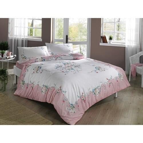 Crown Double Duvet cover set Pink Duvet Cover: 200x220 cm Bed Sheets: 240x260 cm Pillow Case: 50x70 cm (2 Pcs)