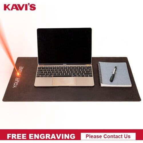 KAVIS Free Engraving Cow Leather Desk Mat Computer Mousepad Office Protection Mouse Pad Gamer Keyboard Table Cover for Laptop