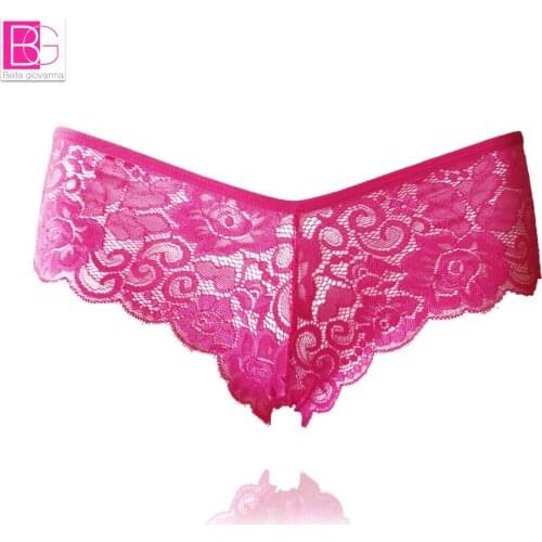 L'bellagiovanna Sexy Thongs Women Lace Transprent Low Waist Thongs Underwear Briefs lace panties 2018 New Fashion Tangas 3305