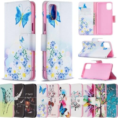 Cute Painted Leather Case For LG K42 K61 K51 K40 Stylo 5 K50 Q60 Cover Wallet Full Protect Card Solt Kickstand Phone Coque Etui