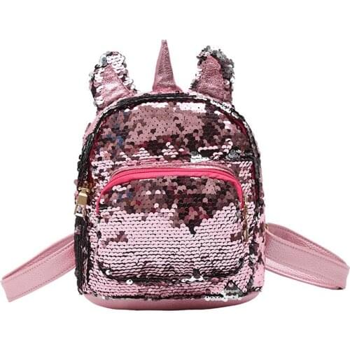 Cute Unicorn Sequins Backpack For Girls School Bags Kids Bagpack Mini Backpack Women Schoolbags Back Pack Mochila Mujer Daypack