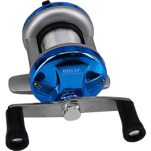 Mini Portable Winter Ice Fishing Reel 1BB Dual Rocker Arm Baitcast Coil Roller Winter Bait Casting Fishing Reel with Lines 90M