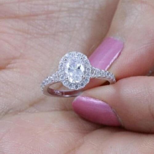 Fashion Romantic 925 Standard Sterling Silver Creative Female Ring Wedding Wedding Love Diamond Ring Size 5-11