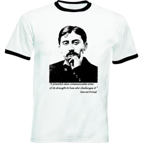 MenS T-Shirts Summer Style Fashion Swag Men Hot Sale MARCEL PROUST - NEW BLACK RINGER S-M-L-XL-XXL T-Shirt Men Clothing