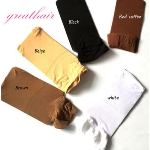 24pieces(12bags)Wig Caps For Weave Hair Wig Nets Stretch Making Wigs Stocking Wig Liner Cap Nylon Mesh Cap In 5 Colors